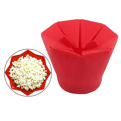 Foldable Silicone Popcorn Bowl  Microwaveable DIY Popcorn Maker Bucket 4