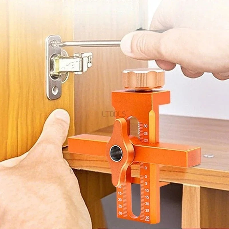 2-in-1 Aluminum Cabinet Door Clamp & Drilling Locator, Quick Positioning Mount Rebounder for Precise Panel Installation