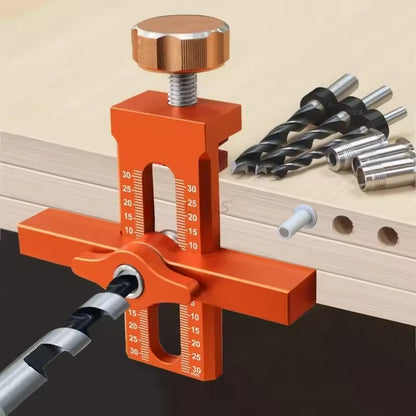2-in-1 Aluminum Cabinet Door Clamp & Drilling Locator, Quick Positioning Mount Rebounder for Precise Panel Installation
