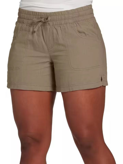 Womens Casual Summer Shorts Elastic Waist Lace Up Design