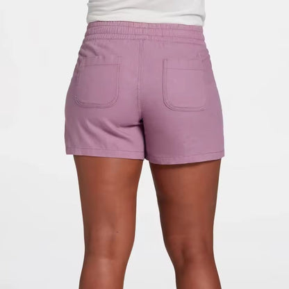 Womens Casual Summer Shorts Elastic Waist Lace Up Design 2
