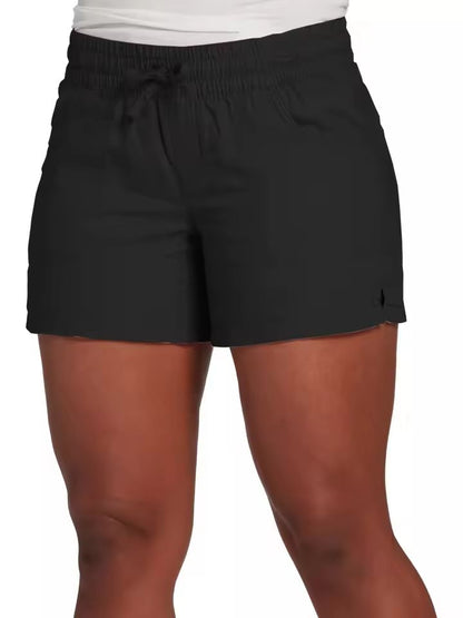 Womens Casual Summer Shorts Elastic Waist Lace Up Design 3