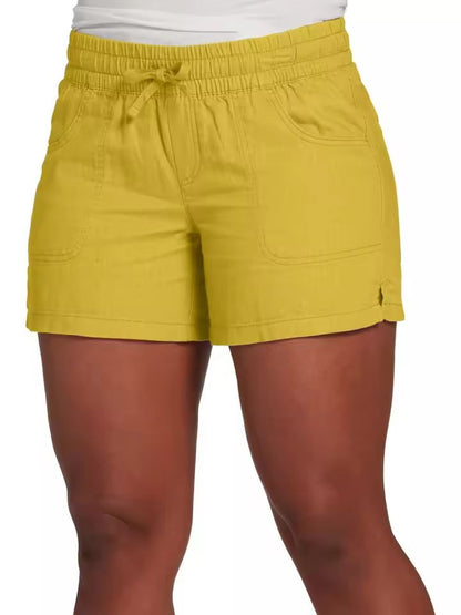 Womens Casual Summer Shorts Elastic Waist Lace Up Design 7