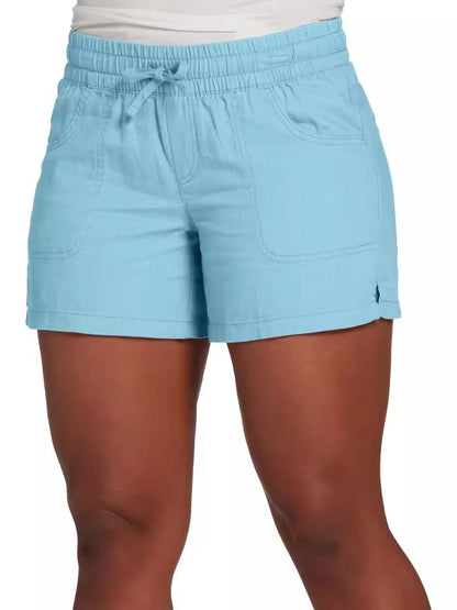 Womens Casual Summer Shorts Elastic Waist Lace Up Design 6