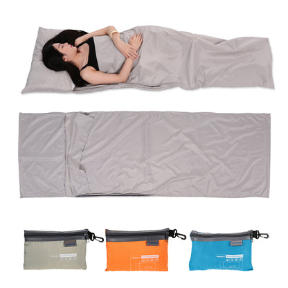 Lightweight Camping Sleeping Bag Liner for Travel, Portable Polyester Pongee Hiking Sheet with Pillow Cover