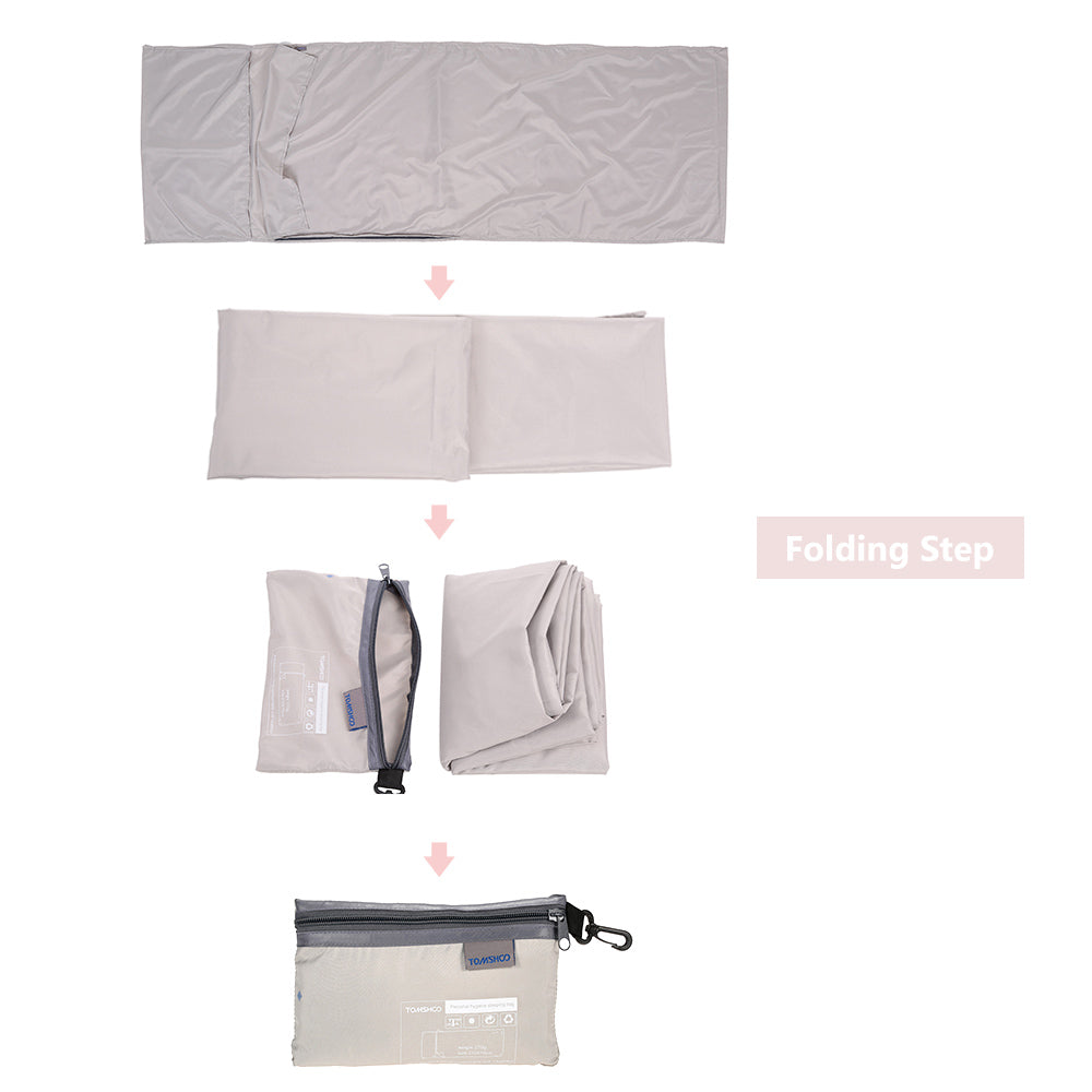 Lightweight Camping Sleeping Bag Liner for Travel, Portable Polyester Pongee Hiking Sheet with Pillow Cover