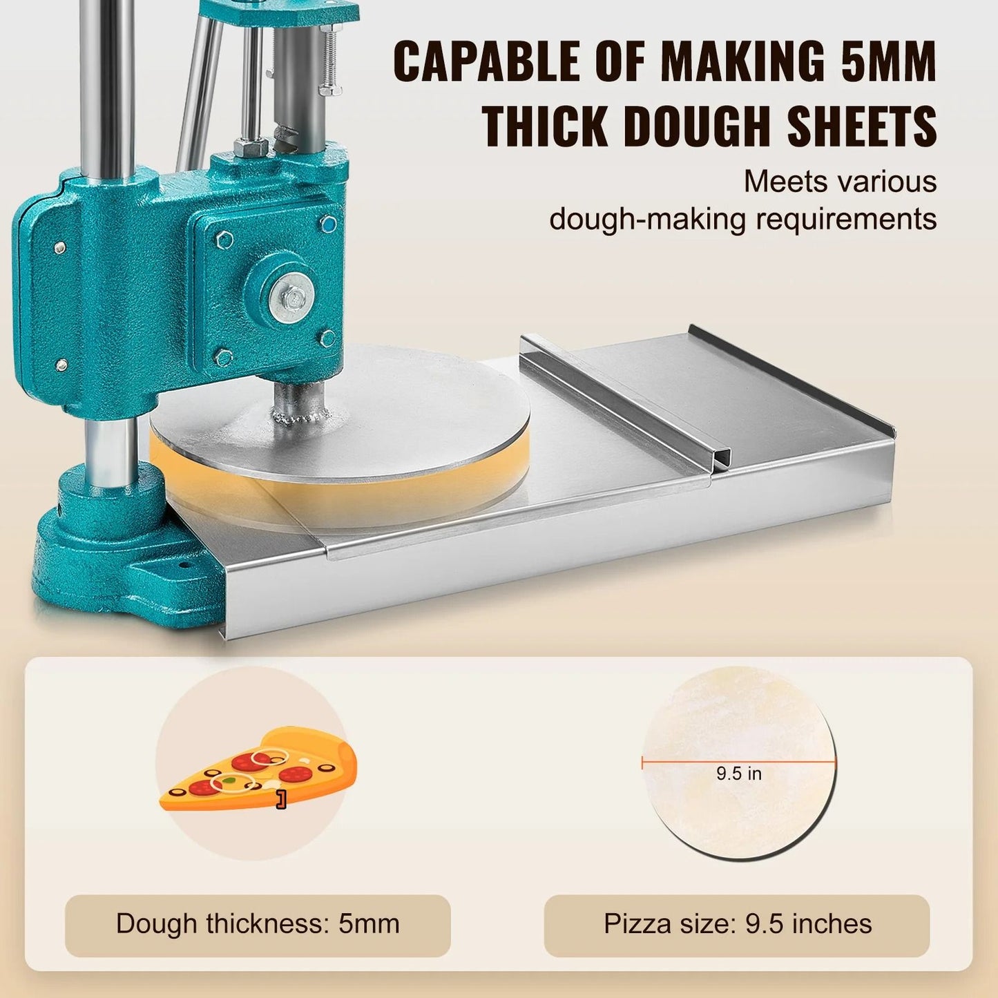 Manual Pizza Dough Press Machine For 95 Inch Crusts 2