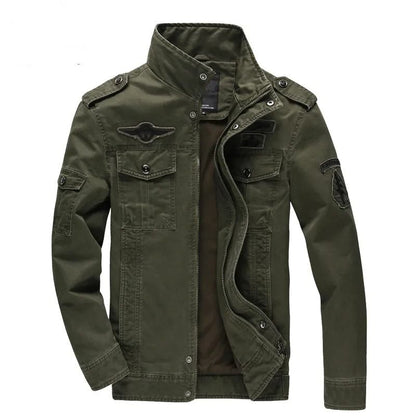 Mens Military Cargo Jacket Plus Size Casual Army Coat