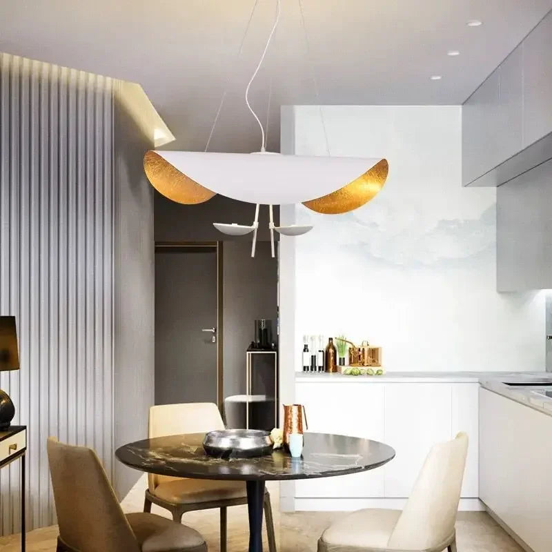 Modern Minimalist Flying Shuttle Hat LED Chandelier, Artistic Pendant Lamp for Living Room, Restaurant, Bedroom Decor