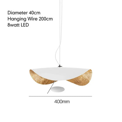 Modern Minimalist Flying Shuttle Hat LED Chandelier, Artistic Pendant Lamp for Living Room, Restaurant, Bedroom Decor