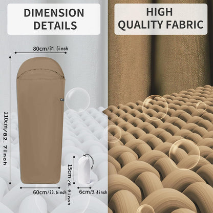 Lightweight Adult Sleep Sack Travel Sheets, Ultralight Washable Sleeping Bag Liner for Backpacking Camping Hotel Hostels