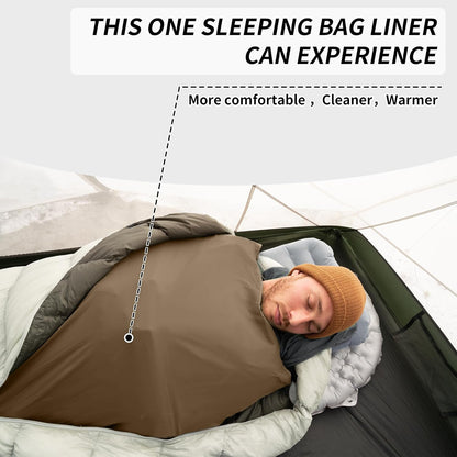 Lightweight Adult Sleep Sack Travel Sheets, Ultralight Washable Sleeping Bag Liner for Backpacking Camping Hotel Hostels