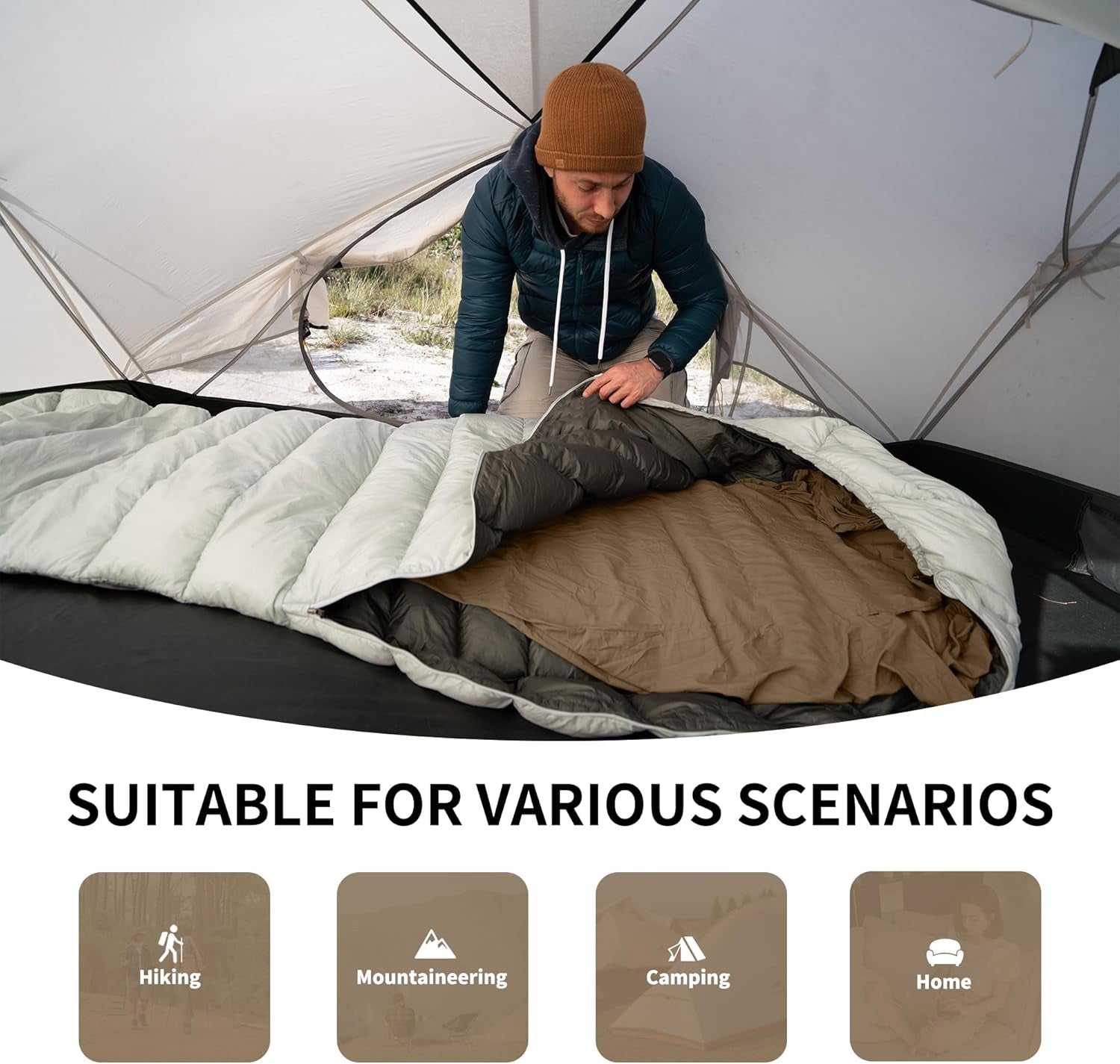 Lightweight Adult Sleep Sack Travel Sheets, Ultralight Washable Sleeping Bag Liner for Backpacking Camping Hotel Hostels