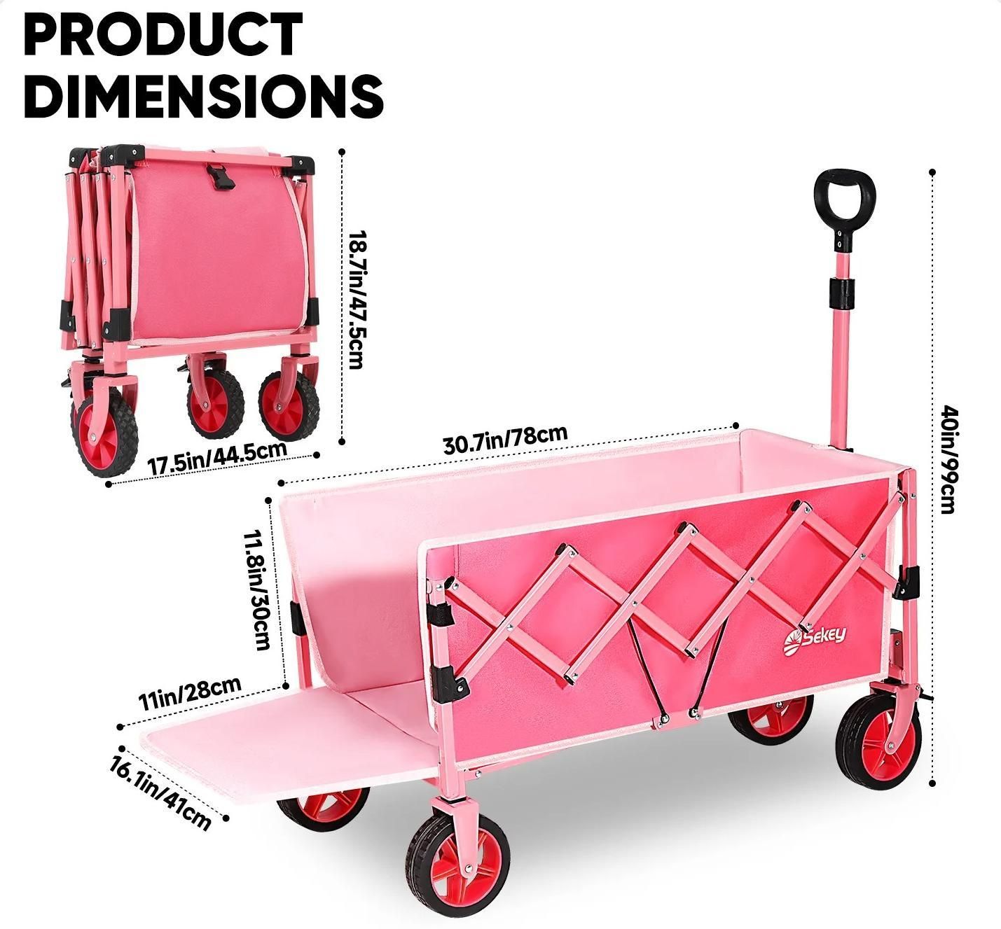 Folding Collapsible 52 Inch Utility Wagon Cart 5