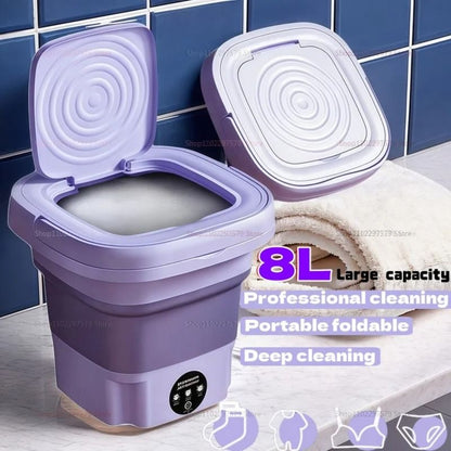 Smart Folding Washing Machine Large Capacity Portable Laundry Cleaner for Home and Dorm Use