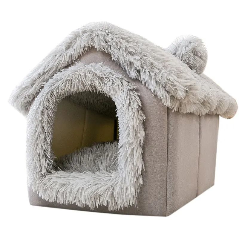 Indoor Soft Dog Kennel Warm Pet Bed Cave With Removable Mat 7