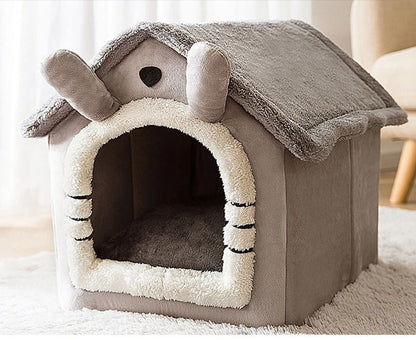 Indoor Soft Dog Kennel Warm Pet Bed Cave With Removable Mat 8