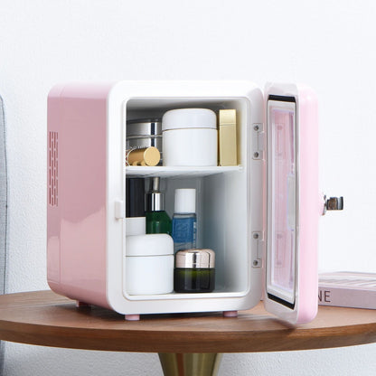 Portable Mini Fridge With Viewing Window For Drinks And Makeup 2