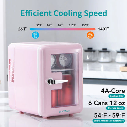 Portable Mini Fridge With Viewing Window For Drinks And Makeup 3