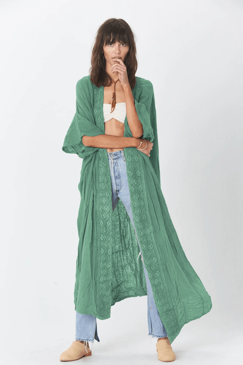 Bamboo Fabric Womens Beach Cover Up Lightweight Sun Protection Cardigan 2