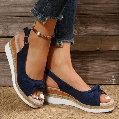 Lightweight Peep Toe Wedge Sandals Casual Platform Espadrilles Plus Size 5