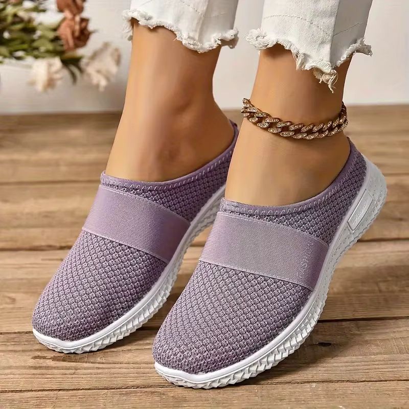 Solid Color Womens Mules  Soft Sole Platform SlipOn Walking Shoes 3