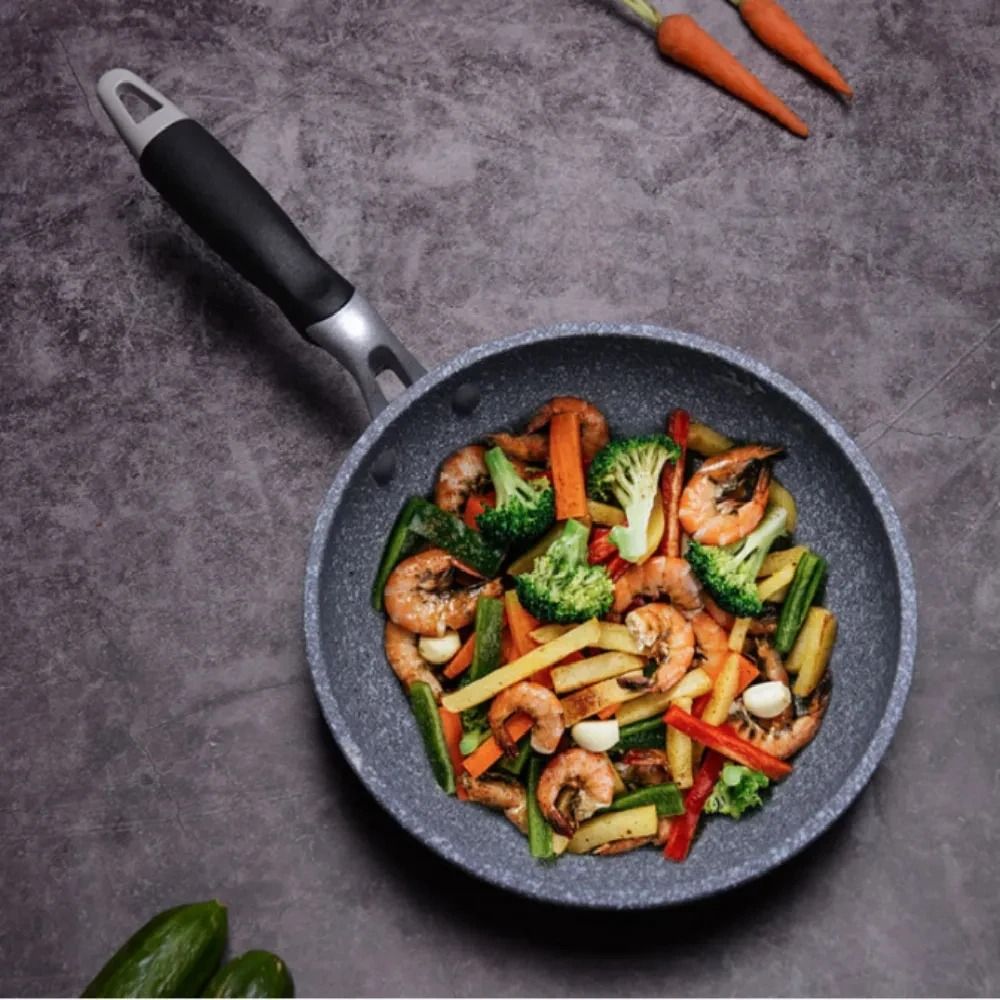 Durable Stone Frying Pan And Wok With Nonstick Surface For Home Cooking 1