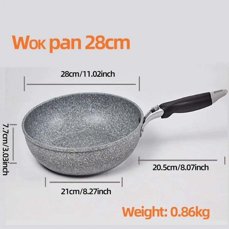 Durable Stone Frying Pan And Wok With Nonstick Surface For Home Cooking 8
