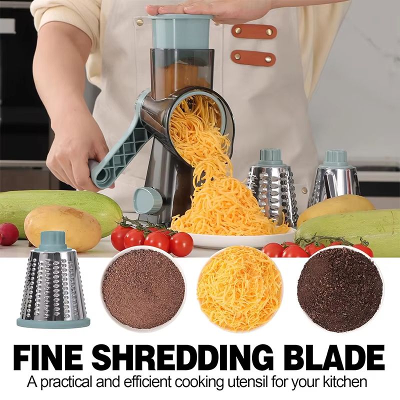 3in1 Rotary Cheese Grater  Manual Vegetable Slicer  MultiPurpose Nut Cheese And Veggie Shredder 1