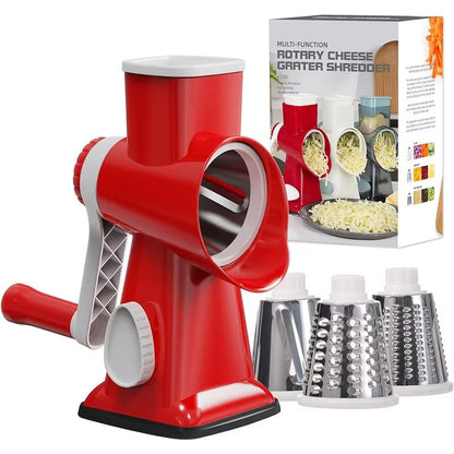 3in1 Rotary Cheese Grater  Manual Vegetable Slicer  MultiPurpose Nut Cheese And Veggie Shredder 7