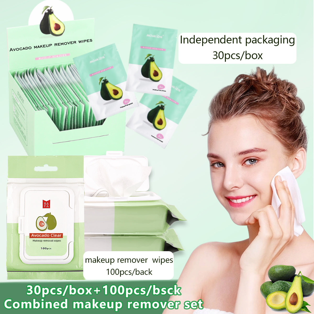 Facial Makeup Remover Wipes, Makeup Remover Wipes, 1 Box Individually Packaged Makeup Remover Wipes
