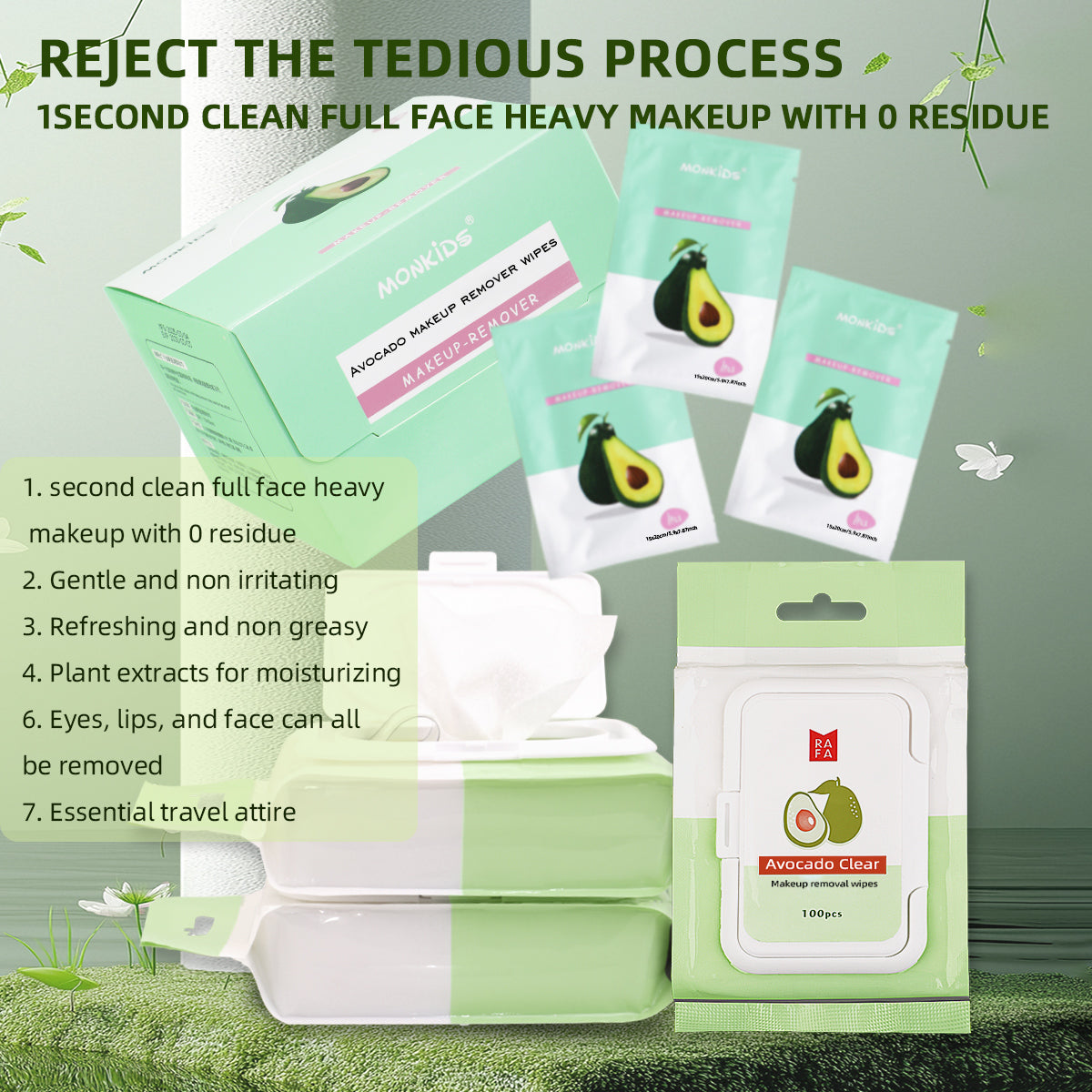 Facial Makeup Remover Wipes, Makeup Remover Wipes, 1 Box Individually Packaged Makeup Remover Wipes