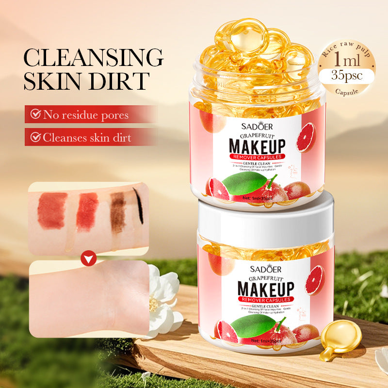 Grapefruit Makeup Remover Capsules Dissolves Makeup Fast Portable Makeup Remover Oil Cream Cleansin 1