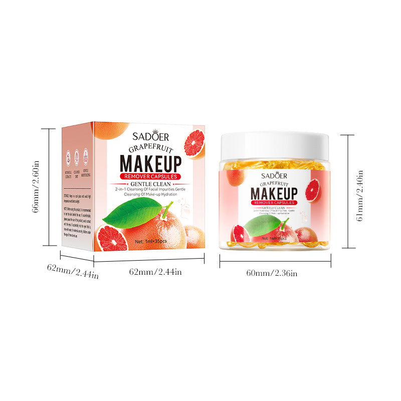 Grapefruit Makeup Remover Capsules Dissolves Makeup Fast Portable Makeup Remover Oil Cream Cleansin 3