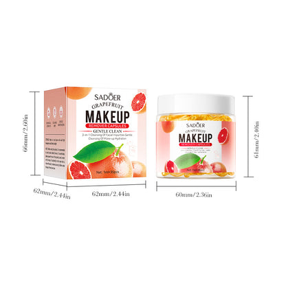 Grapefruit Makeup Remover Capsules Dissolves Makeup Fast Portable Makeup Remover Oil Cream Cleansin 3