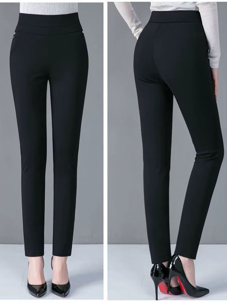 Womens Warm Winter Pencil Pants  Plush Lined Slim Fit Stretch Leggings 3