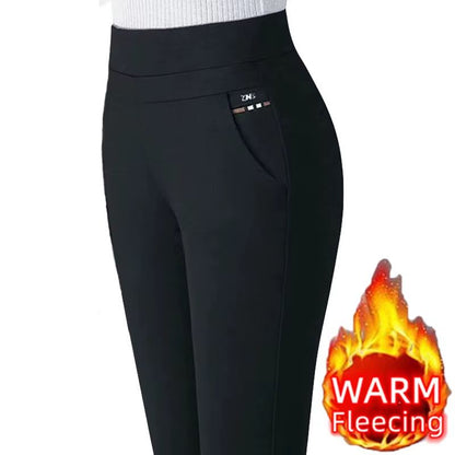 Womens Warm Winter Pencil Pants  Plush Lined Slim Fit Stretch Leggings 7