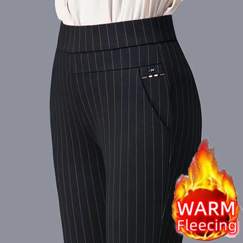 Womens Warm Winter Pencil Pants  Plush Lined Slim Fit Stretch Leggings 8