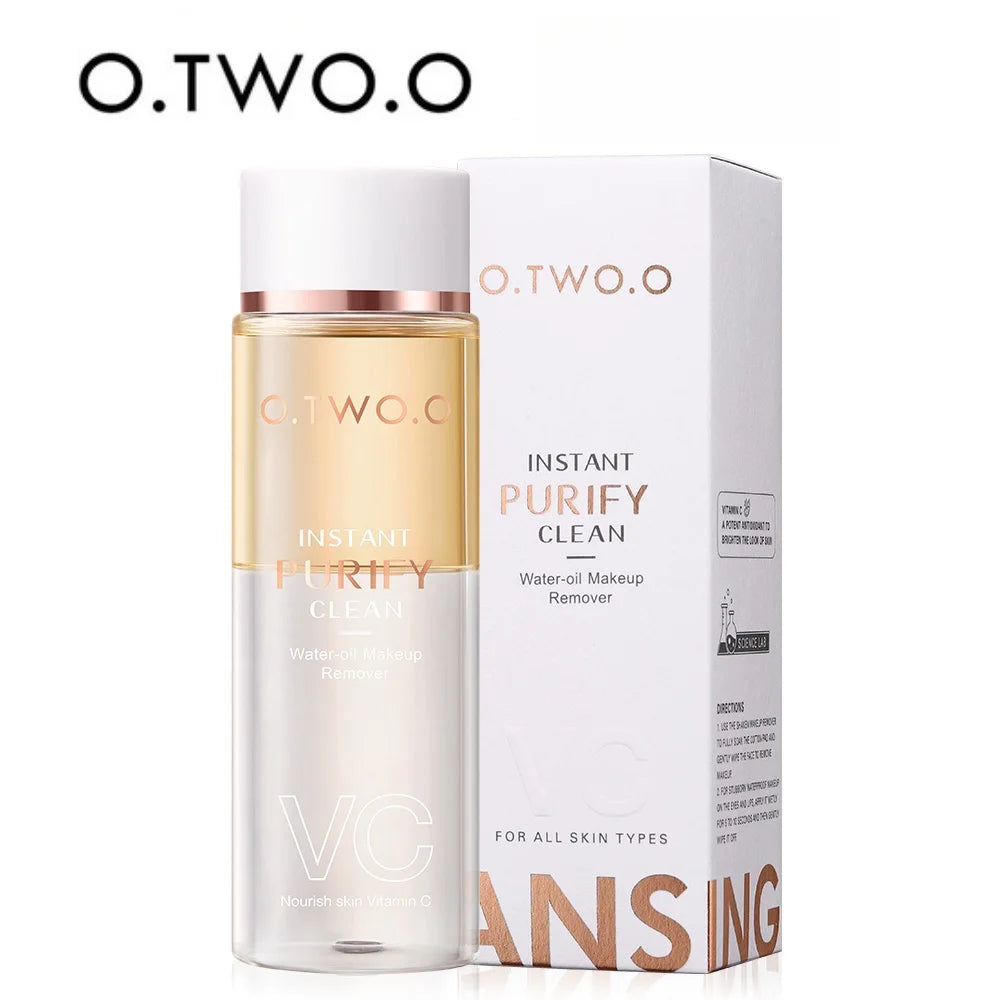 Water Oil Makeup Remover, Gentle VC Essence Cleanser, Full Face Purify and Moisturize, Removes Stubborn Makeup Easily