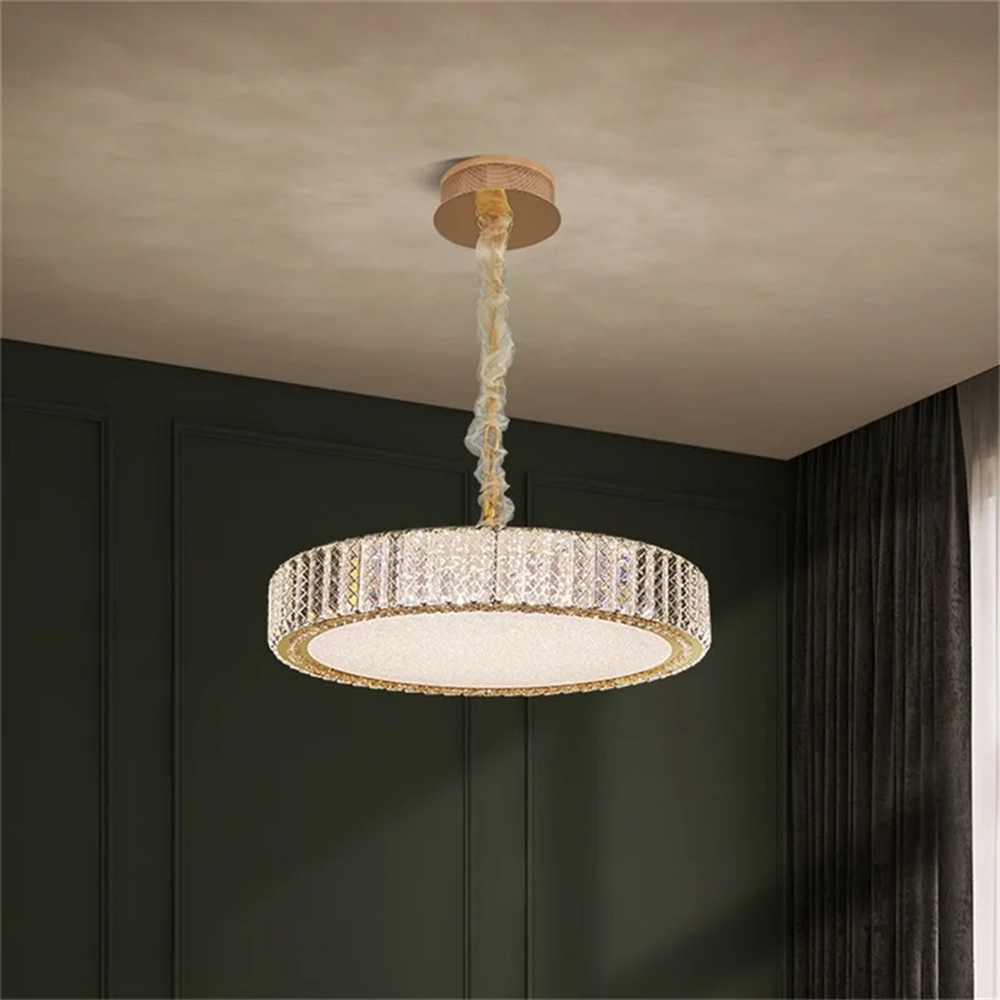 Modern Lustre Crystal Ceiling Lamp, Dimmable LED Chandelier for Bedroom, Living Room, Dining Table Lighting Fixture