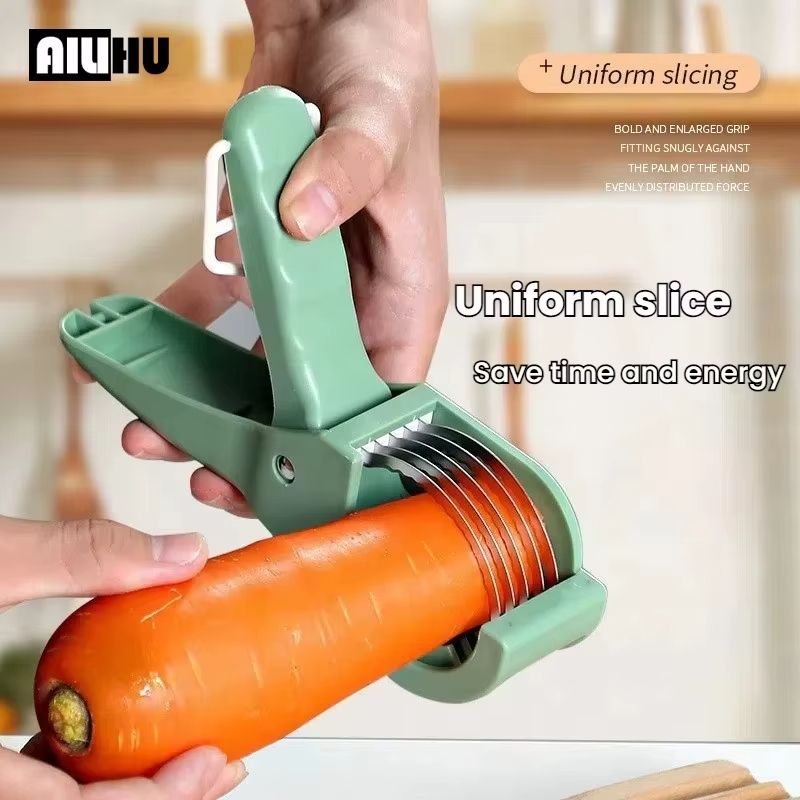 HooFun Stainless Steel Vegetable & Fruit Slicer – Multi-Functional Kitchen Tool for Fast Salad Prep