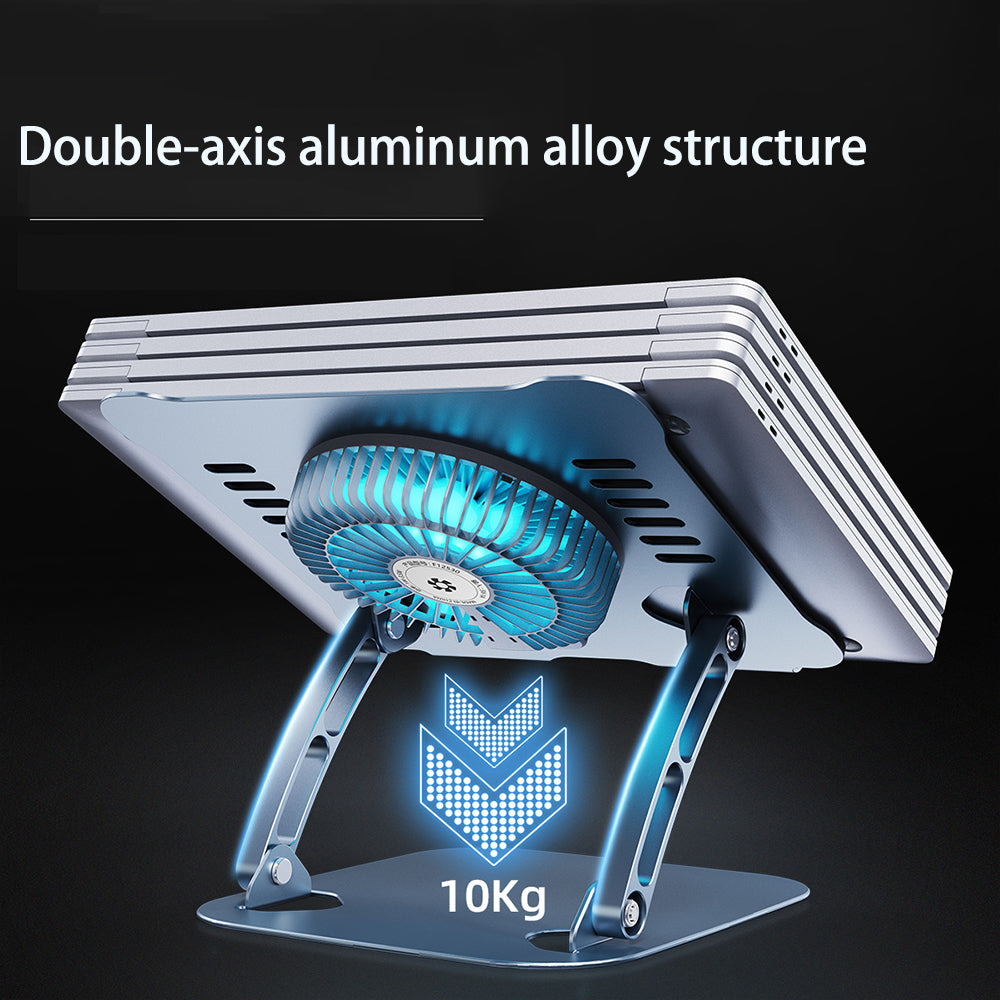 Adjustable Laptop Stand with Computer Cooling Fan, Aluminum Alloy Bracket for All Gaming Laptop