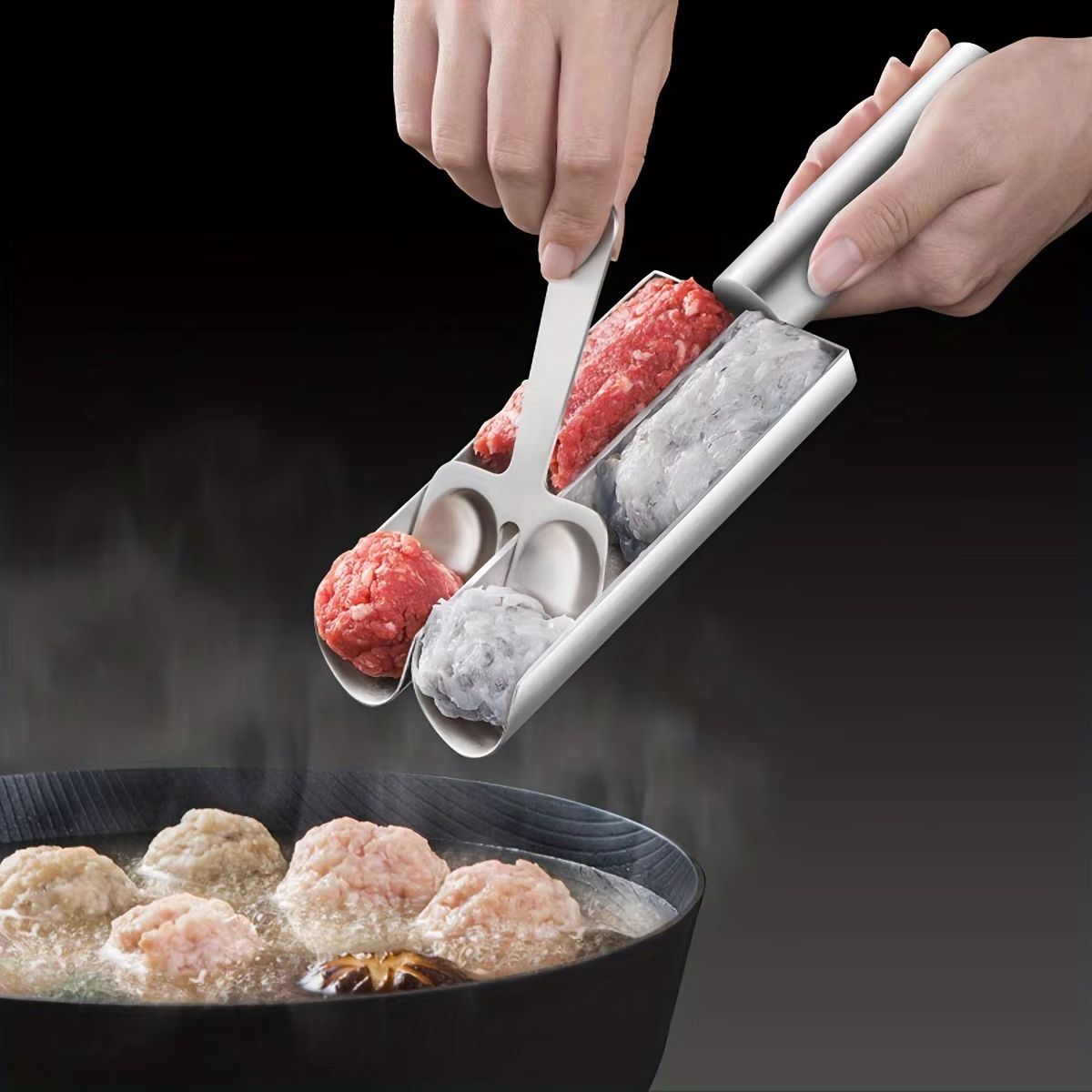 EasyRelease NonStick Meatball Maker Spoon  Manual Kitchen Tool For Perfect Meatballs  Fish Balls 1