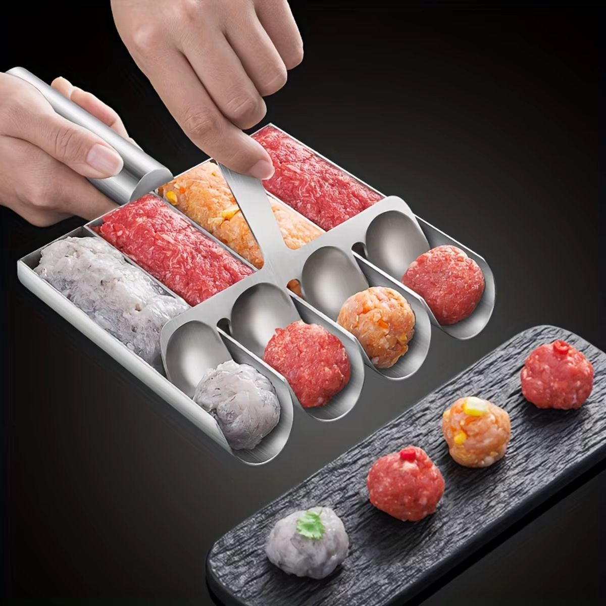 EasyRelease NonStick Meatball Maker Spoon  Manual Kitchen Tool For Perfect Meatballs  Fish Balls 2