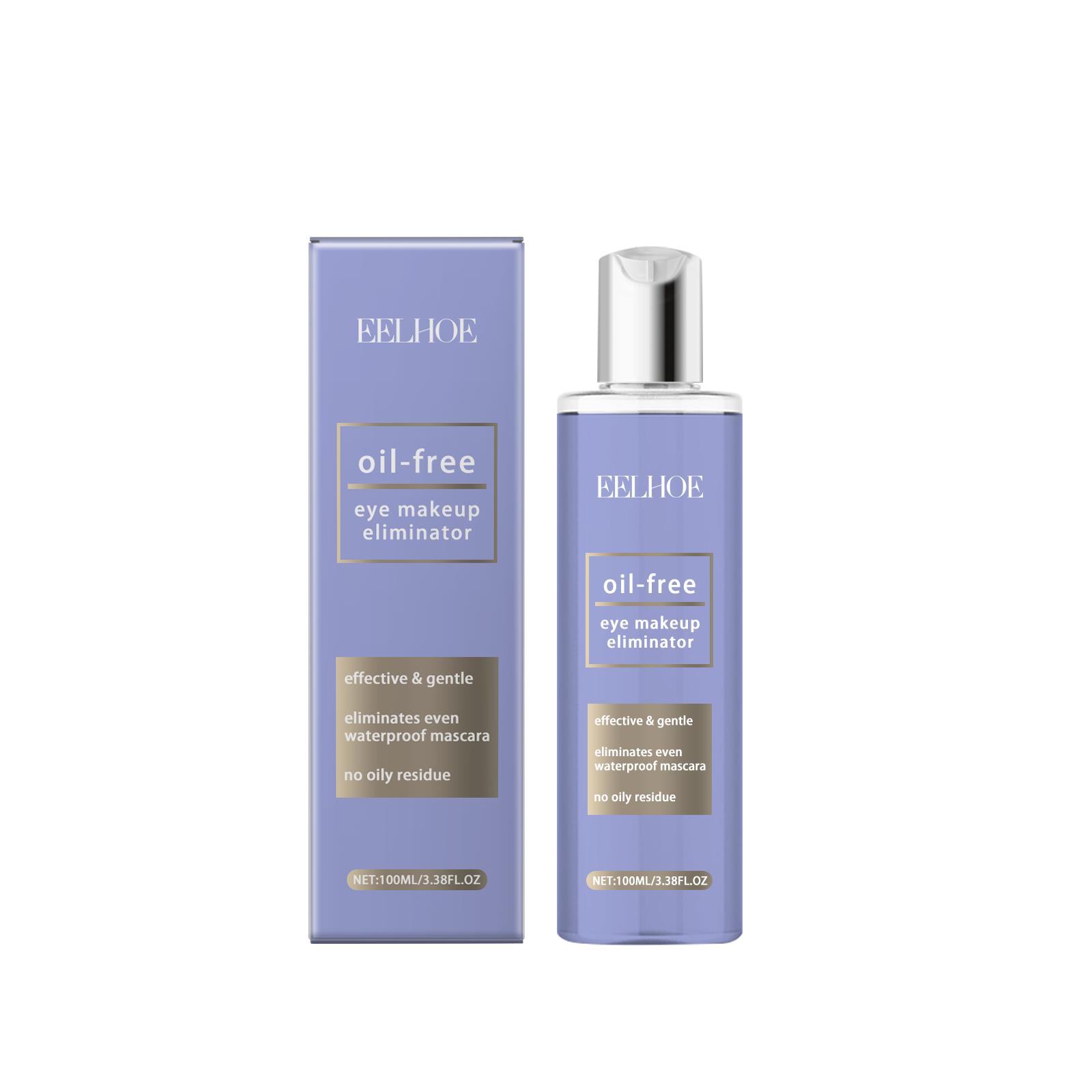 Three in One Cleansing Makeup Remover Water, Eye and Lip Makeup Remover Gently Cleanses Skin, Refreshing Face Cleanser