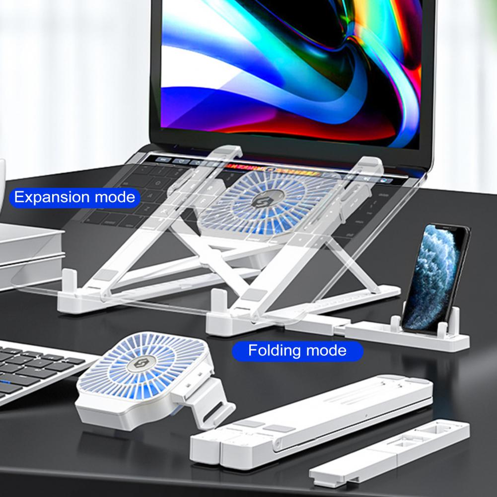 Adjustable Laptop Bracket, Ergonomic Laptop Stand with Fan, Portable Height Adjustable Riser Bracket for High Stability