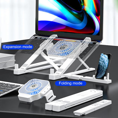 Adjustable Laptop Bracket, Ergonomic Laptop Stand with Fan, Portable Height Adjustable Riser Bracket for High Stability