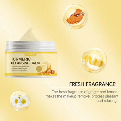 Turmeric Cleansing Balm Face Eye Lip, Ginger Lemon Makeup Remover Balm, Gentle Non Tightening Facial Cleansing Cream