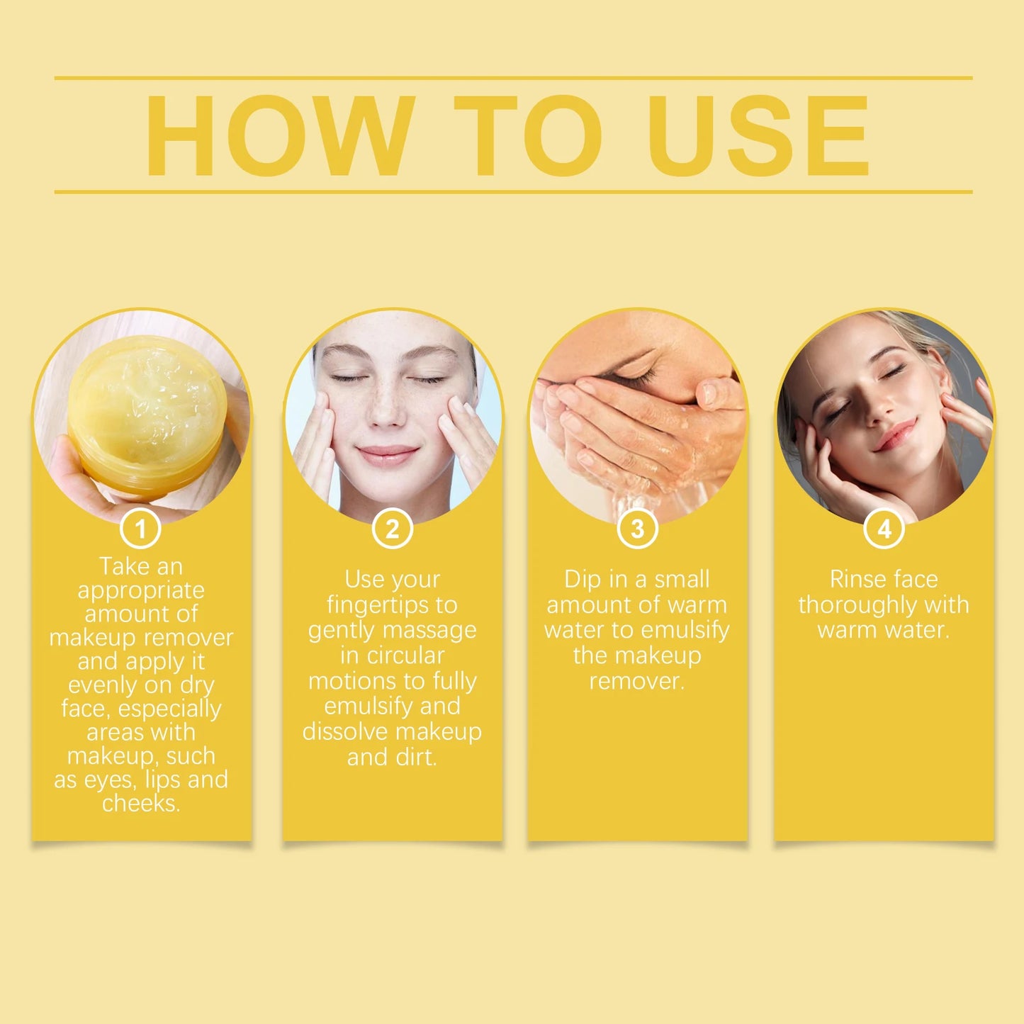 Turmeric Cleansing Balm Face Eye Lip, Ginger Lemon Makeup Remover Balm, Gentle Non Tightening Facial Cleansing Cream