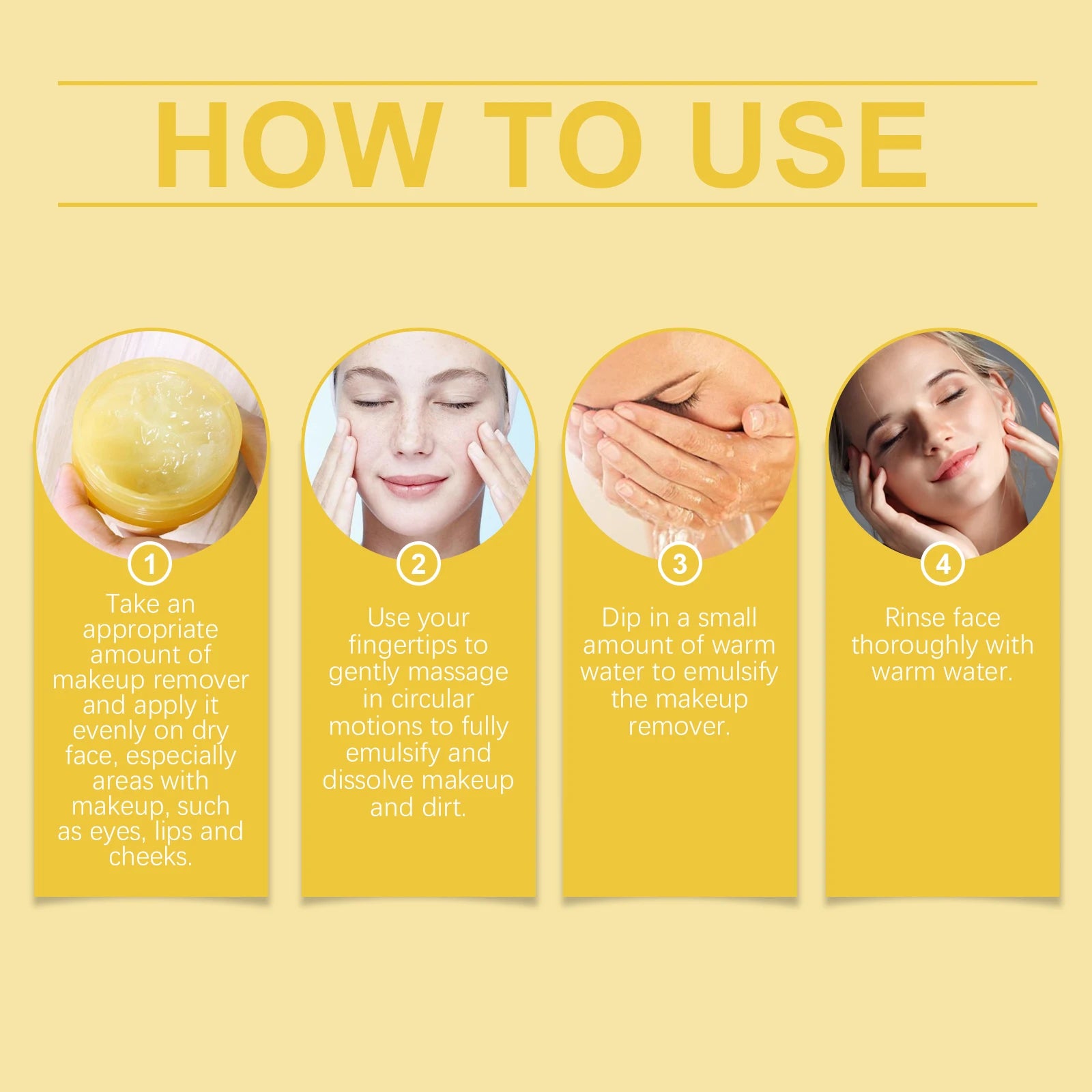 Turmeric Cleansing Balm Face Eye Lip, Ginger Lemon Makeup Remover Balm, Gentle Non Tightening Facial Cleansing Cream